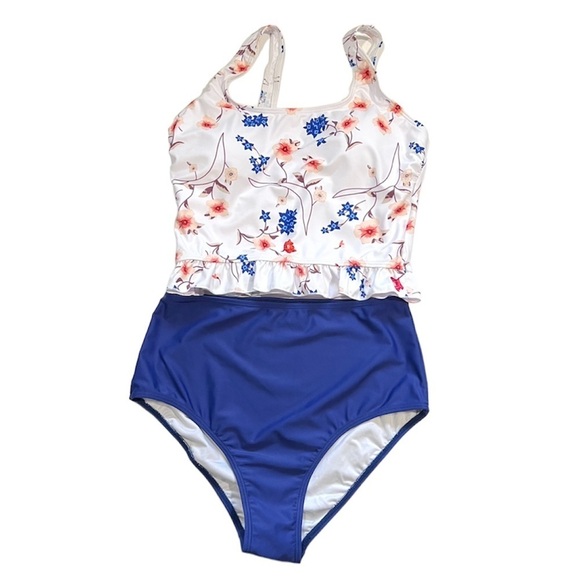 Women's Bikini Set High Waist Swimsuit 2 Piece Ruffled Tummy - Picture 2 of 9